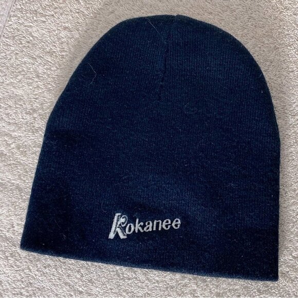 5/$25 Vintage Kokanee Navy Blue Marmot Basin Toque  Beanie Hat - Picture 2 of 8